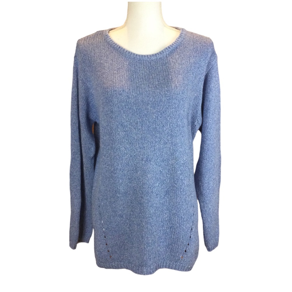 J. Jill Blue Pullover Cotton Knit Sweater Size Medium